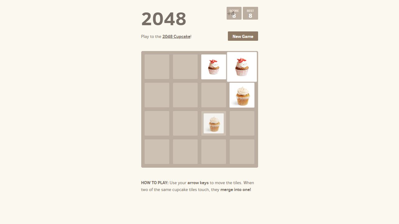2048 Cupcakes gameplay