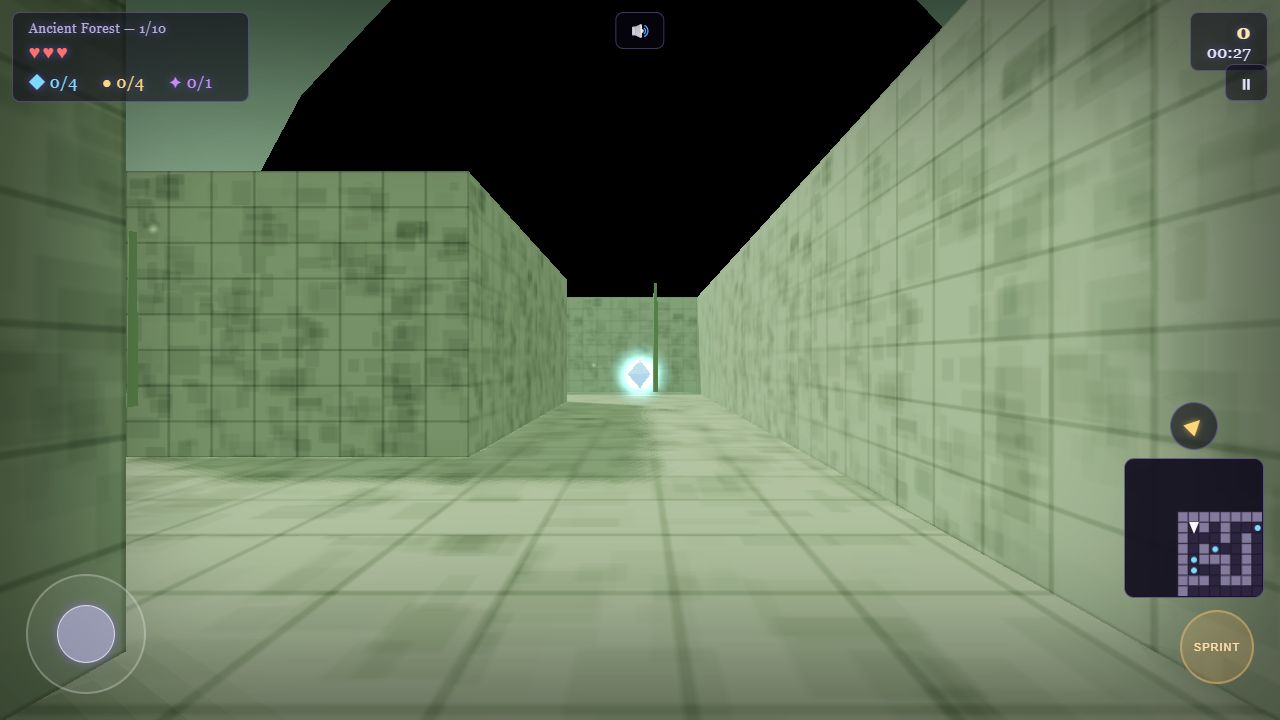 First recorded Ancient Forest start with a left-side junction and a crystal ahead