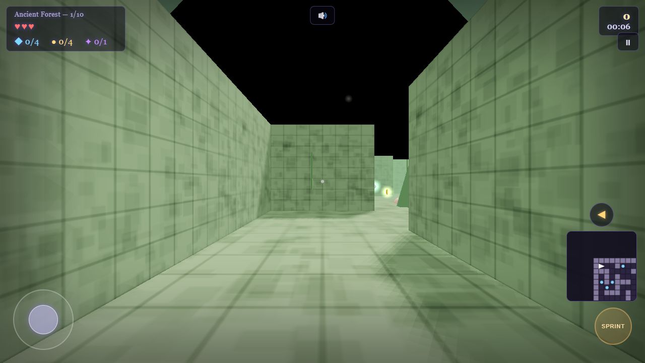 Ancient Forest after Restart with a different corridor and minimap layout