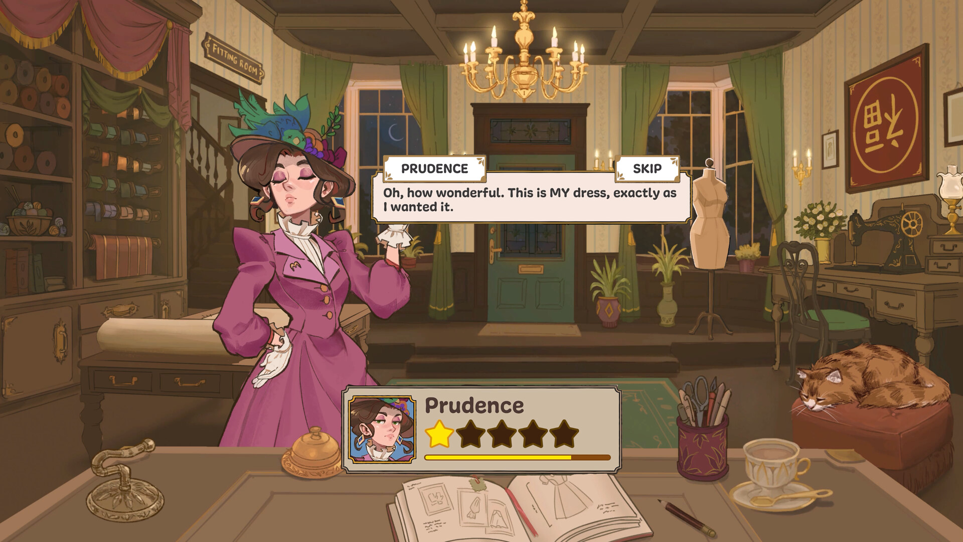 Prudence in the original Dressmaker shop